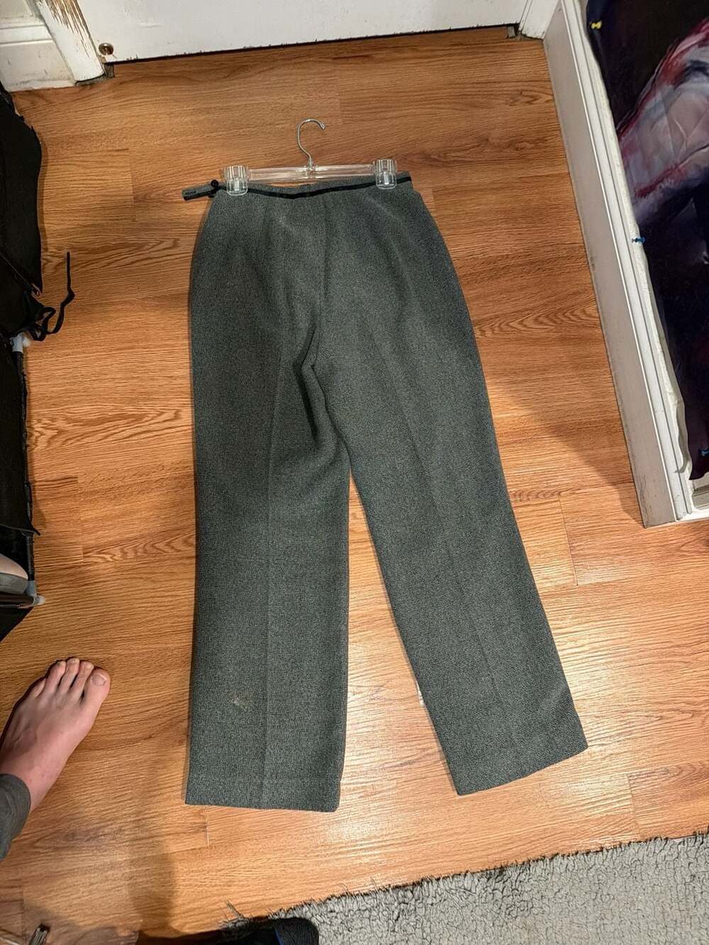 Jones New York Grey Textured Straight Leg Dress Pants Size 4